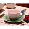 Ceramic Rose Cup and Saucer and Spoon 2 Sets, Tea Coffee Teacup Mug Saucer Spoon